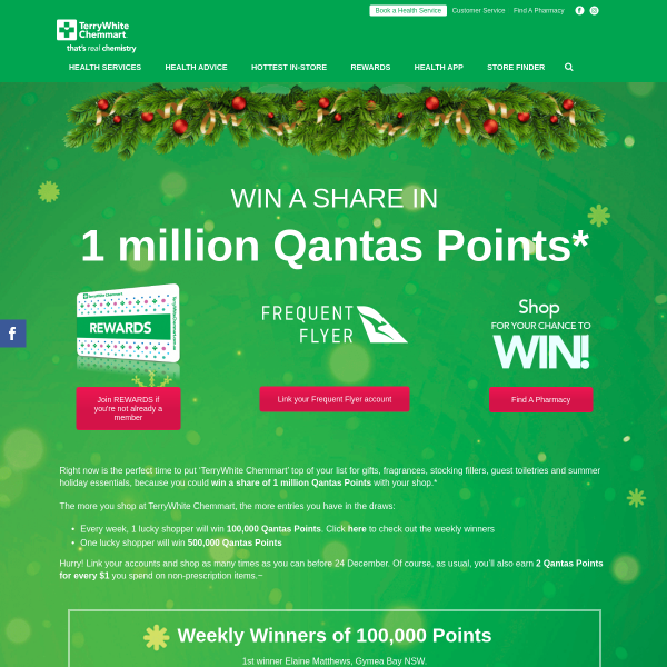 Win a Share in One Million Qantas Points