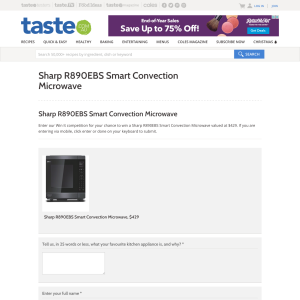 Win a Sharp R890EBS Smart Convection Microwave