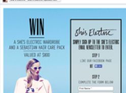 Win a 'She's Electric' wardrobe & a Sebastian hair care pack, valued at $800!