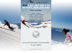Win a ski trip for 2 to Mt Hutt, New Zealand!