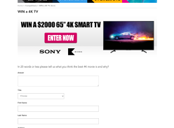 Win a Sony 65 4K TV!