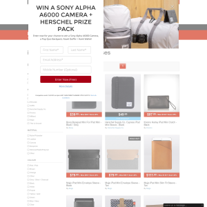 Win a SONY Alpha A6000 Camera + Herschel prize pack!