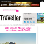 Win a South African safari adventure, worth $6,000!