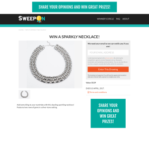Win a sparkly necklace, valued at $129!