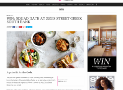 Win a squad date at Zeus Street Greek Southbank