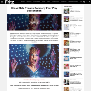 Win A State Theatre Company Four Play Subscription