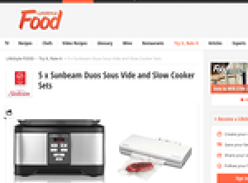 Win a Sunbeam Duos Sous Vide and Slow Cooker Sets