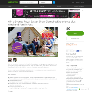 Win a 'Sydney Royal Easter Show' glamping experience + weekend family pass! (Flights NOT Included)