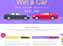 Win a Tesla Model S or a Ford Mustang!