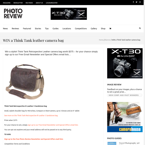 WIN a Think Tank leather camera bag