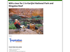 Win a tour for 2 in Karijini National Park and Ningaloo Reef