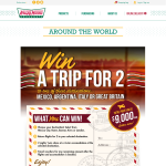 Win a trip for 2 to either Mexico, Argentina, Italy or Great Britain!