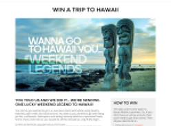 Win a trip for 2 to Hawaii + $2,000 spending money!