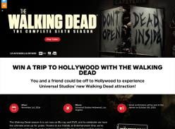 Win a trip for 2 to Hollywood to experience the new 'Walking Dead' attraction!