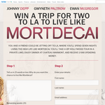 Win a trip for 2 to LA to live like Mortdecai!