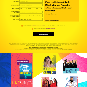 Win a trip for 2 to Miami + $1,000 spending money! (Optus Customers ONLY)