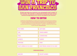 Win a trip for 2 to San Francisco! (Purchase Required)