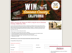 Win a trip for 2 to Sonoma County, California!