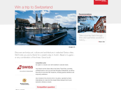 Win a trip for 2 to Switzerland!