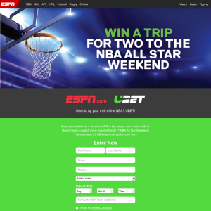 Win a Trip for Two to The NBA All-Star Weekend or 1 of 25 NBA Supporter Packs Worth $12,500