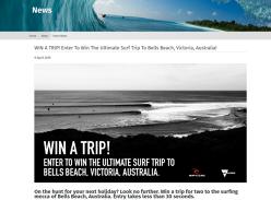 Win a trip of a lifetime to Bells Beach for 2!