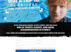 Win a Trip to Ed Sheeran Live in Sydney for 2 or 1 of 20 Prize Packs