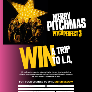 Win a trip to LA or 1 of 100 double passes to Pitch Perfect 3