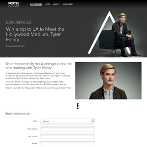 Win a trip to LA to meet the Hollywood Medium, Tyler Henry!
