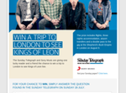 Win a trip to London to see Kings of Leon!