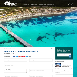 Win a trip to #SEESOUTHAUSTRALIA worth $10,000! (Excludes ACT & NT Residents)
