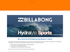 Win a trip to the 2018 Billabong Pipe Masters in Hawaii
