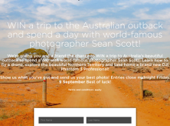 Win a trip to the Australian outback to spend a day with world famous photographer Sean-Scott!