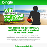 Win a trip to the Gold Coast and tickets to the AFL draft!