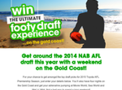 Win a trip to the Gold Coast and tickets to the AFL draft!