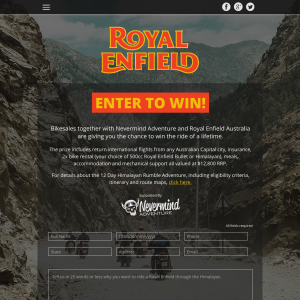 Win a trip to the Himalayas with Royal Enfield & Nevermind Adventure!