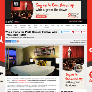 Win a trip to the Perth Comedy Festival with Travelodge Hotels!