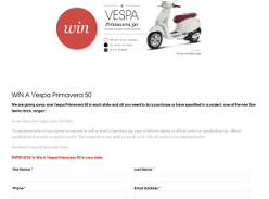 Win a Vespa Primavera 50! (Purchase Required)