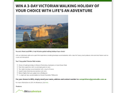 Win a Victorian Guided Walking Holiday of Choice for 2