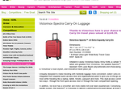 Win a Victorinox Spectra 2.0 Extra-Capacity Carry-On travel piece valued at $249.55