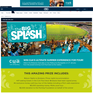 Win a VIP BBL Cricket Experience for 4 & $5,000 CUA Bank Account