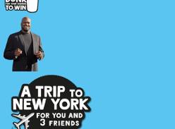 Win a VIP trip to New York for you & 3 friends for a VIP dunking experience with Shaquille O'Neal + a $5,000 travel voucher to be won weekly & MORE! (Purchase Required)