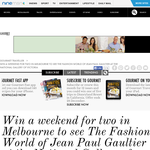 Win a weekend for 2 in Melbourne to see 'The Fashion World of Jean Paul Gaultier' at the National Gallery of Victoria!