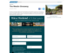 Win a Weekend of 5 Star Luxury at the Westin Sydney
