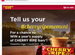 Win a year's supply of 'Cherry Ripe' bars!