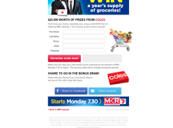 Win a year's supply of groceries or 1 of 100 $50 'Coles' gift cards!
