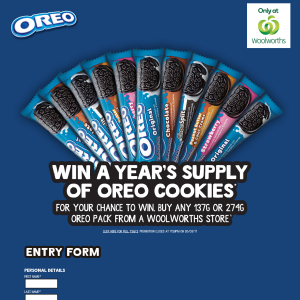 Win a year's supply of OREO cookies! (Purchase Required)