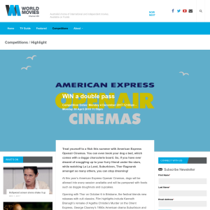 Win American Express OpenAir cinemas double passes