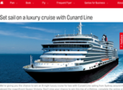 Win an 8-night luxury cruise for 2 with Cunard Line sailing!
