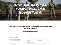 Win an all inclusive 2-week African bush eco adventure!