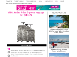 Win an Antler 'Atlas' 3-piece luggage set, valued at $1,317!